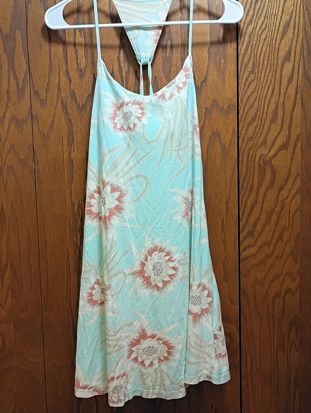 Patagonia Aqua and Coral Floral Sun Dress
